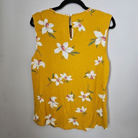 Floral Sleeveless Top - Mustard - Picture 4 of 9